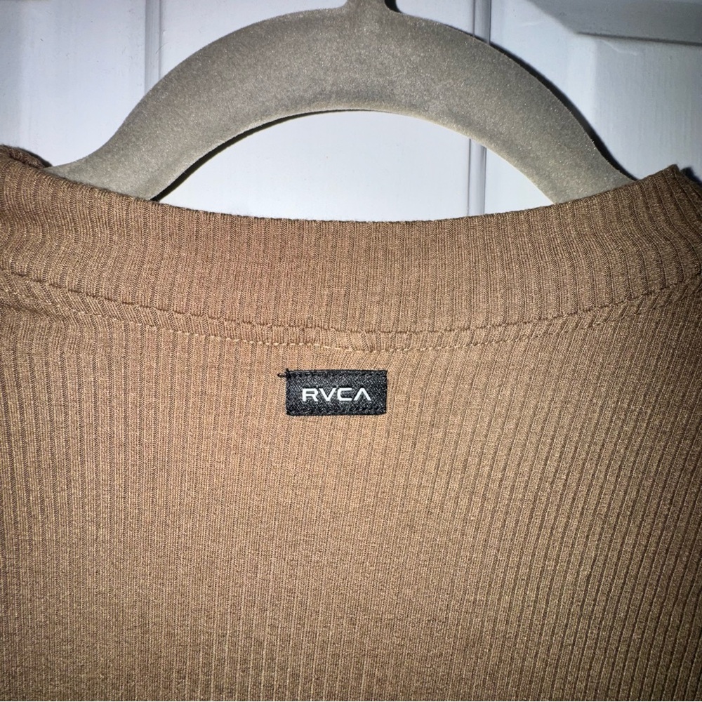 RVCA Lemmon mini dress in vintage green (brown/tan) M - Picture 10 of 12
